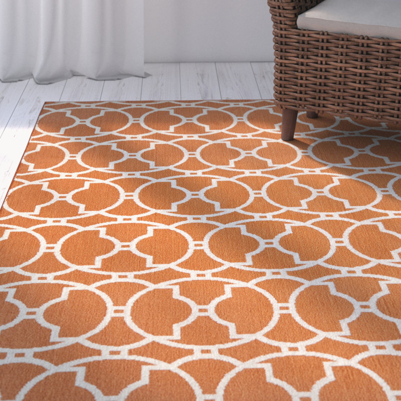 Beachcrest Home Halliday Orange Indoor/Outdoor Area Rug & Reviews Wayfair